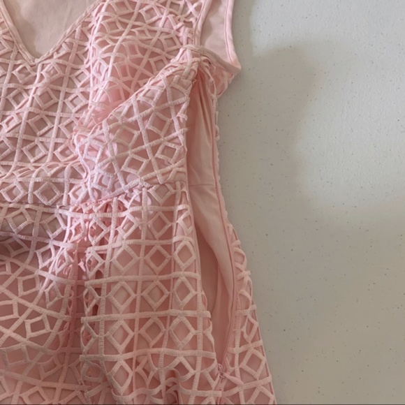 NEW ST by Olcay Gulsen Blush Pink Geometric Lace Dress NWOT - Picture 12 of 13